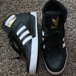 Adidas High-Top Sneakers with Gold Accents